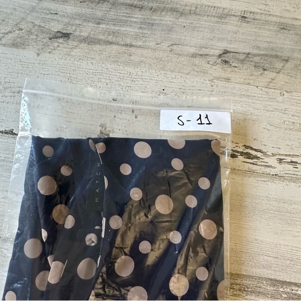 HATCH Navy Blue Polka Dot Maternity Short Sleeve Blouse Button Back Small - Picture 12 of 12